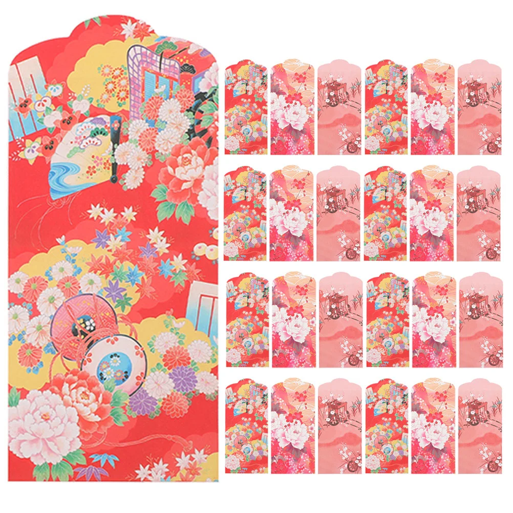 

60 Pcs Red Envelope Bag Cash Envelopes Wedding Hong Bao Chinese Money Mail Sack Stuff Packet Style Paper