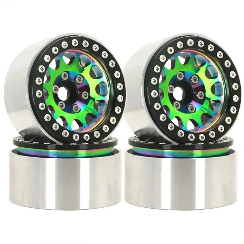 

4Pcs Aluminum Alloy 1.9" Beadlock Wheel Rim Colorful For 1/10 RC Crawler Axial SCX10 90046 AXI03007 TRX4 VS4-10 Redcat Gen8
