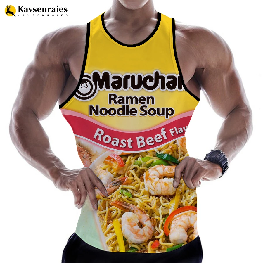 Fashion Men Noodles Potato Chips Tank Tops Sleeveless T Shirts Digital Printing Harajuku Beach Tops 3D Printed Oversized T-shirt
Fashion Men Noodles Potato Chips Tank Tops Sleeveless T Shirts Digital Printing Harajuku Beach Tops 3D Printed Oversized T-shirt