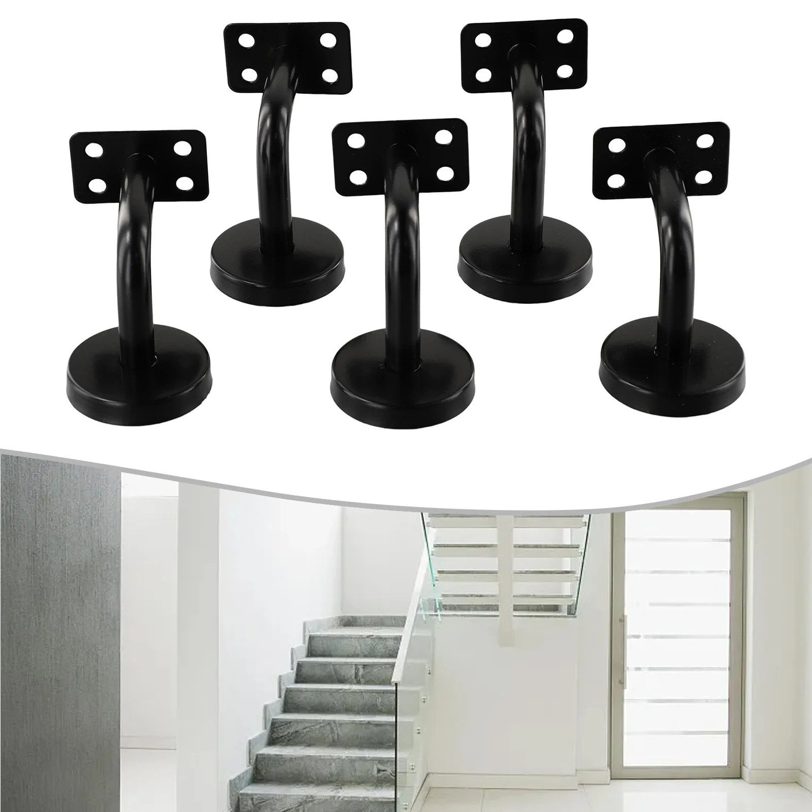 5pcs Stainless Steel Brackets Wall Stair Handrail Wall Mount Handrail Painted Curved Holder For Flat Metal Wooden Top Railings
5pcs Stainless Steel Brackets Wall Stair Handrail Wall Mount Handrail Painted Curved Holder For Flat Metal Wooden Top Railings