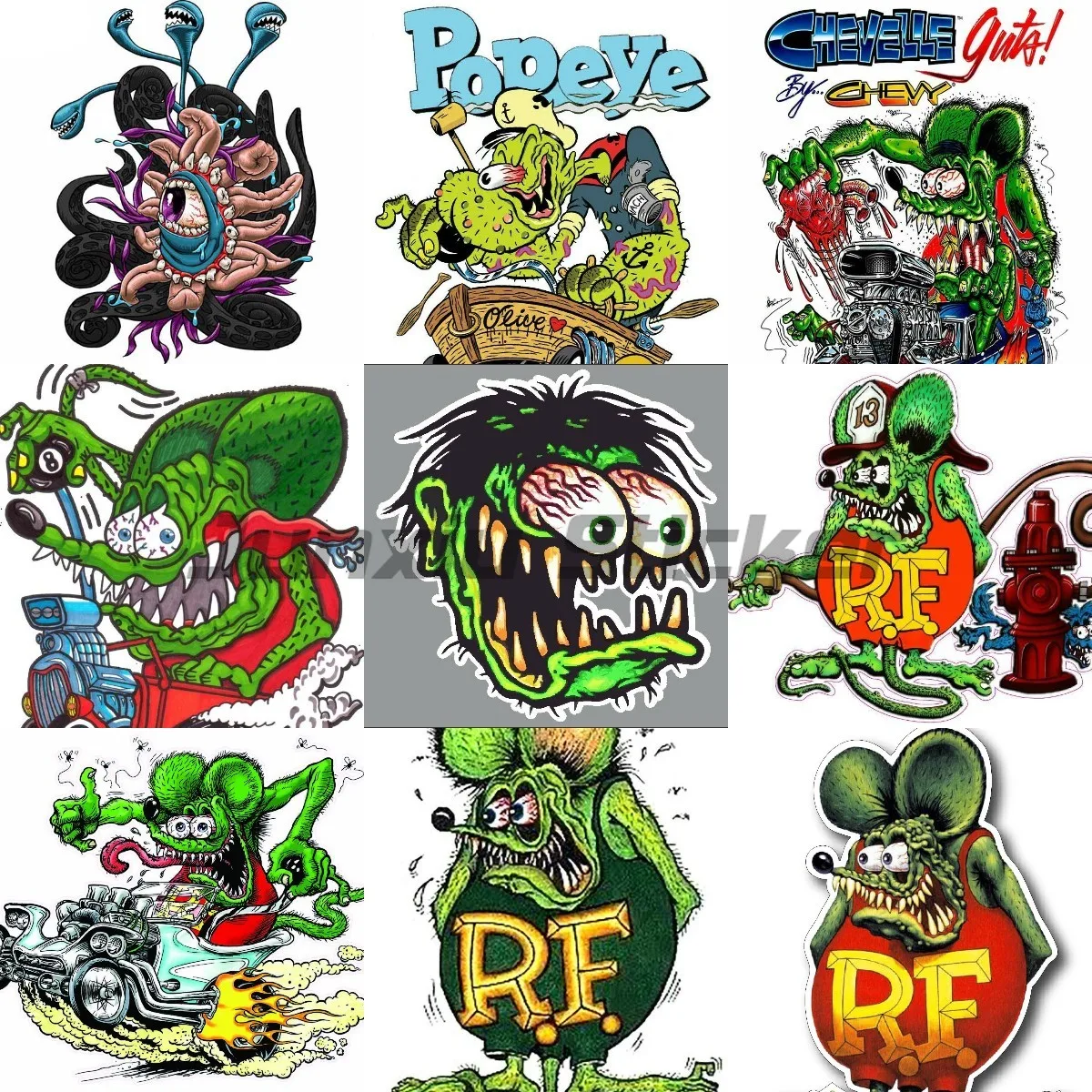 

Rat Fink Vinyl Car Stickers for Cars, Laptop, Boat, for Wall Door Window Helmet Bicycle Motorcycle Car Stickers RV Decoration