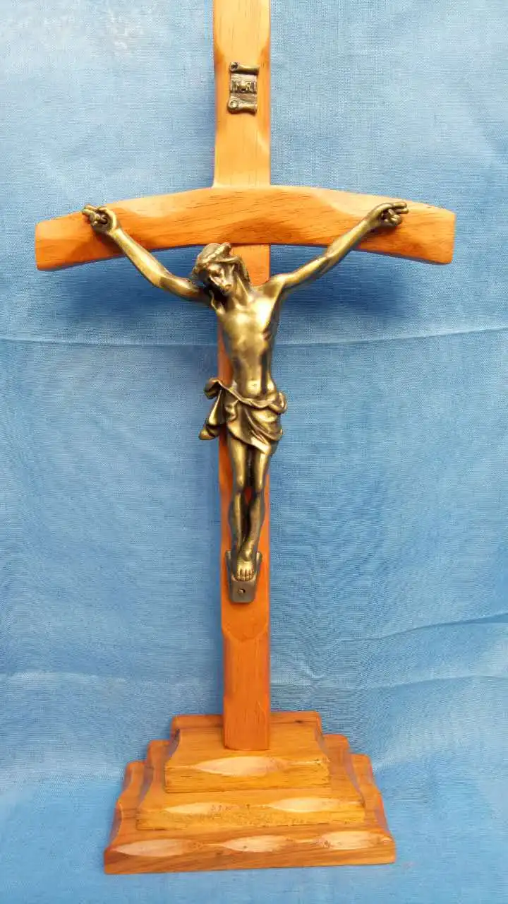

34 см большая-топ христианство домашний Декор Иисус Христос на кресте распятие Строительная металлическая настольная статуя