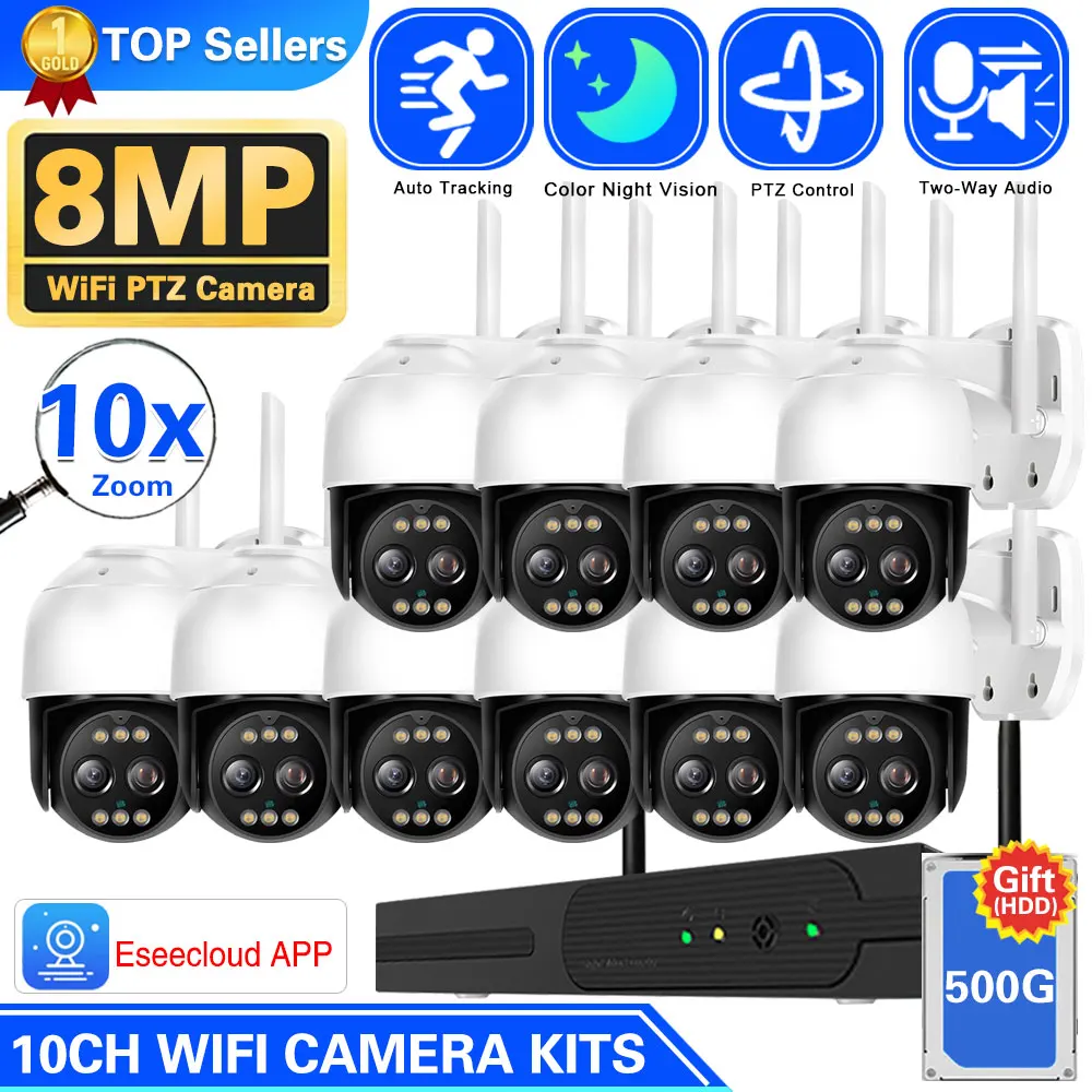 10X Zoom 4K Wireless CCTV Camera Security System 10CH Wifi NVR Kit Outdoor Auto Tracking PTZ IP Camera Video Surveillance Set
10X Zoom 4K Wireless CCTV Camera Security System 10CH Wifi NVR Kit Outdoor Auto Tracking PTZ IP Camera Video Surveillance Set