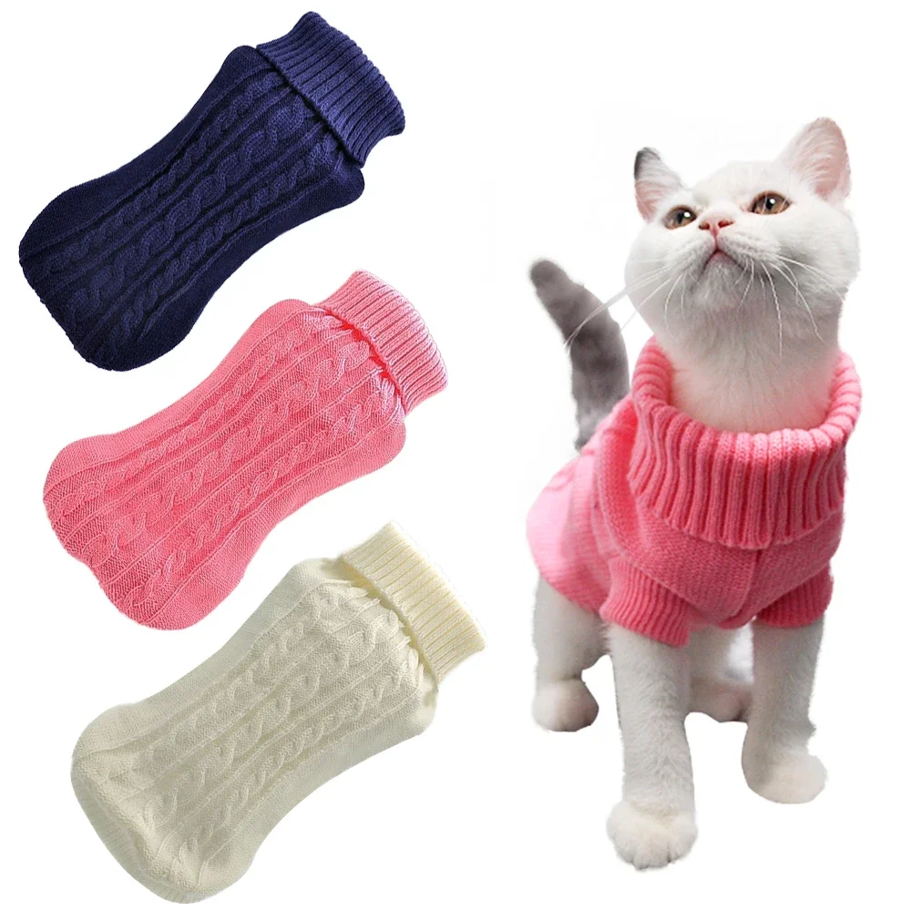 

Dog Cat Sweater Winter Warm Cotton Cat Clothes Knitted Puppy Sweater Kitten Vest For Small Cats Dogs Chihuahua Pet Supplies