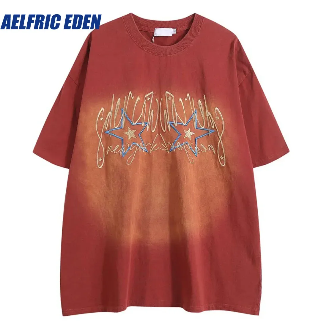 Aelfric Eden Vintage Oversized Tee Shirts Embroidery Star Letter Tie Dye Washed Tshirt Men Hip Hop Harajuku Loose T-Shirt Tops
Aelfric Eden Vintage Oversized Tee Shirts Embroidery Star Letter Tie Dye Washed Tshirt Men Hip Hop Harajuku Loose T-Shirt Tops