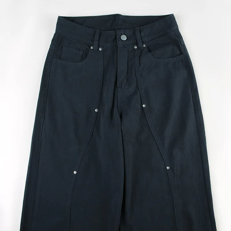 2000s Clothes Y2k Low Rise Boot Cut Jeans Woman Casual Black Striped Denim Trousers Streetwear Flare Pants P77-DD25 277 S6be1373abc524bb6a570a6de290d0287G