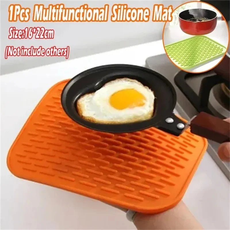 

Multifunctional Silicone Anti-scalding Heat Insulation Table Mat Non-slip Waterproof Coaster Pad Pot Bowl Plate Placemat Kitchen