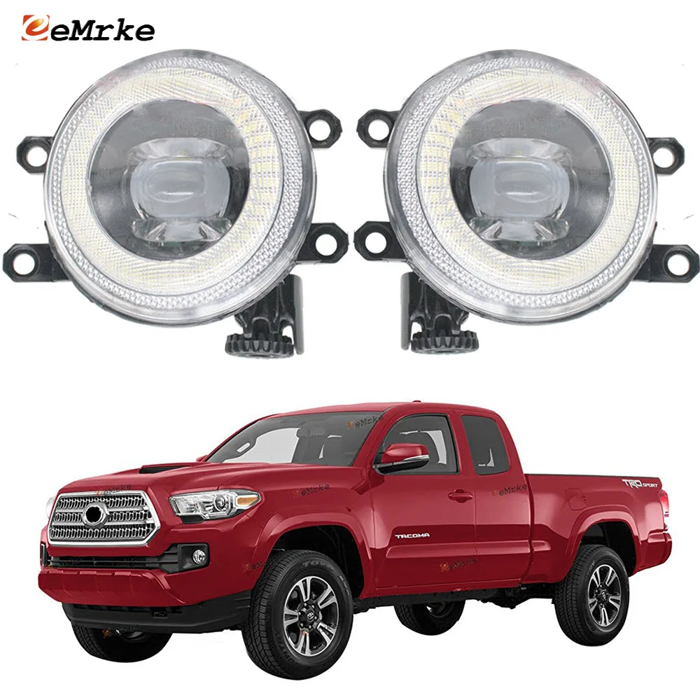 

Full LED Fog Lights + Angel Eyes Daytime Running Lights Car DRL Ring Lens for Toyota Tacoma MK2,MK3 N200 N300 2012-2019