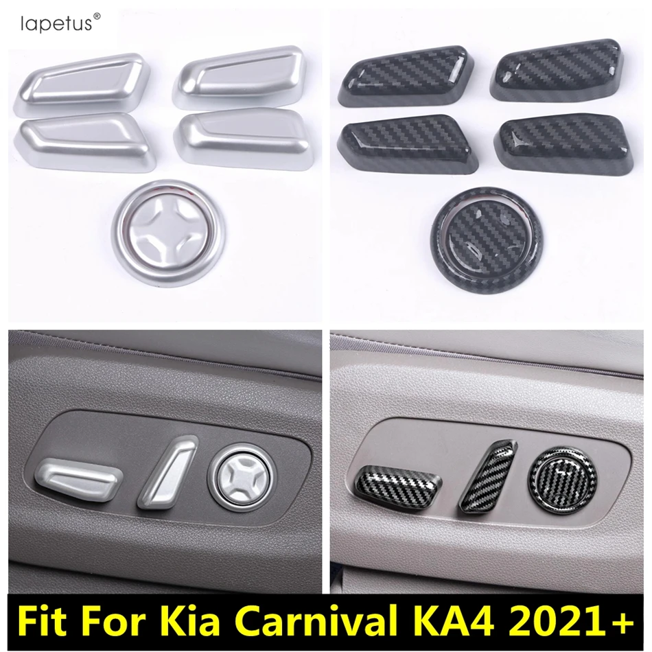 

For Kia Carnival KA4 2021 - 2023 Seat Adjust Button Control Decoration Cover Trim ABS Matte /Carbon Fiber Accessories Interior