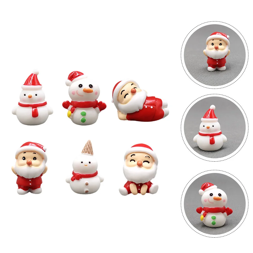 

Christmas Ornaments Mini Figurines Miniature Landscape Snowman Tiny Santa Claus Figurine Ornament Resin Globe Accessories