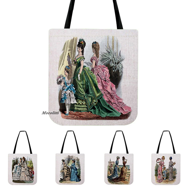 

European Royal Court Style Shopper Tote Bag Victoria Era Elegant Lady Duchess Princess Water Resistant Shoulder Bag Handbag