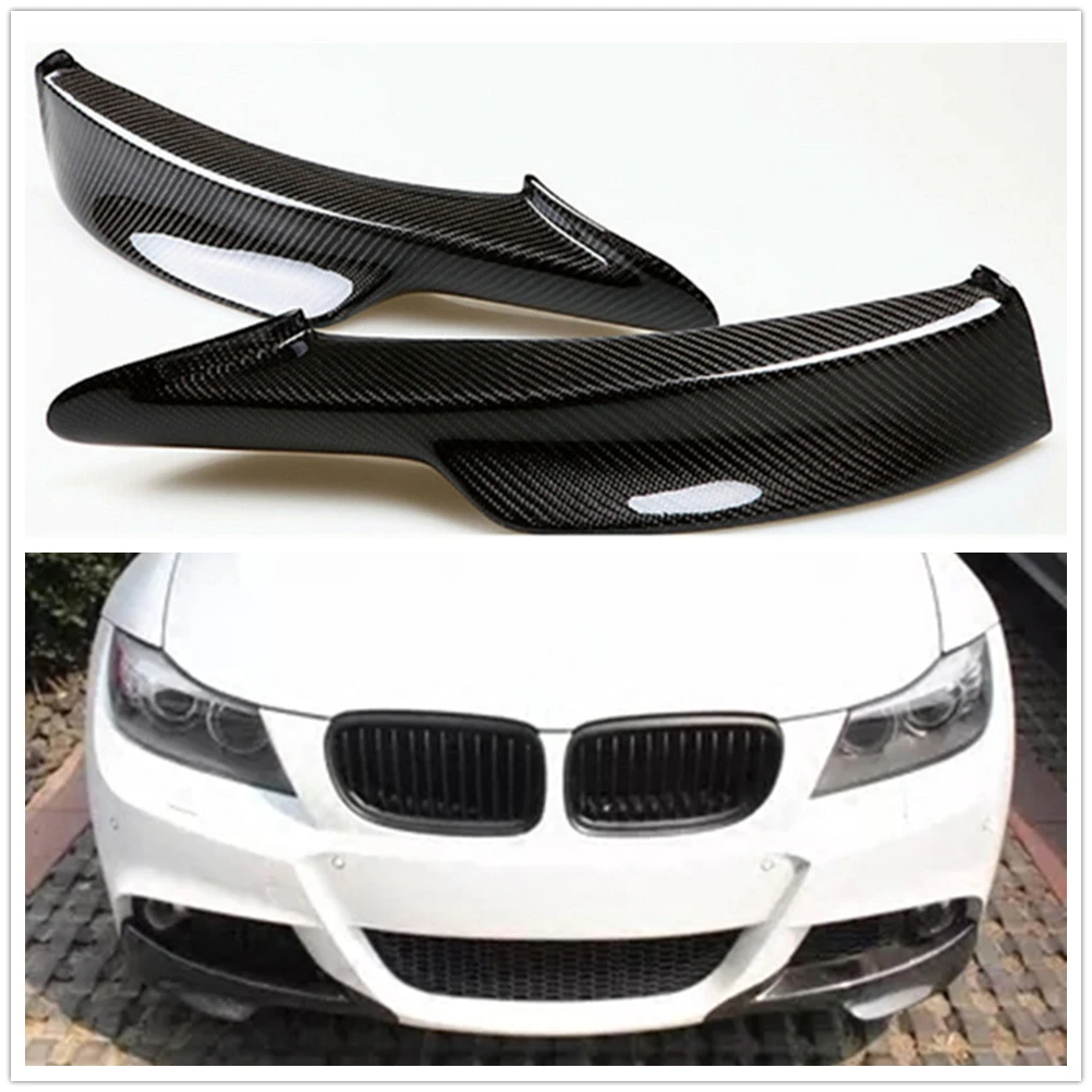 

Front Bumper Side Splitter Lip Spoiler For BMW 3 Series E90 E91 335i 328i LCI M-Tech 2009-2012 Carbon Fiber Car Intake Cover Lip