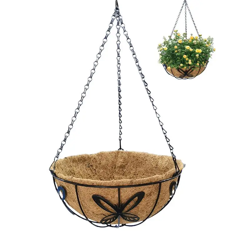 Metal Planter Basket Hanging Plant Pot Holder Flowerpot Wicker Rattan Flower Basket Plant Pot Holder With Coconut Palm Liner
Metal Planter Basket Hanging Plant Pot Holder Flowerpot Wicker Rattan Flower Basket Plant Pot Holder With Coconut Palm Liner