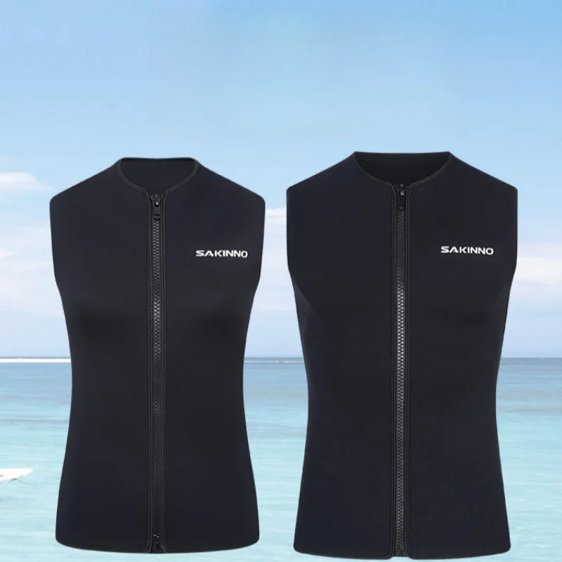 

Women's Men's 3mm Wetsuit Neoprene Swim Surf Dive Vest Sleeveless Jacket Fishing Boating Surfing Front Zip Sun UV Protection