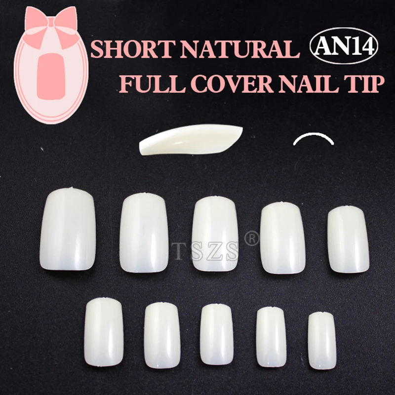 

1bags/Lot Salon Abs 500pcs Office Lady Design Nail Art Short Natural Clear Full Cover Fake False Artificial Acrylic Nails Tips