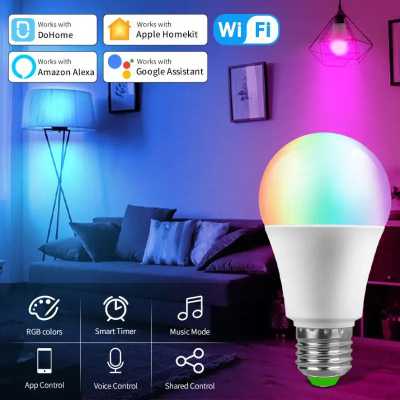 Умная Bluetooth-лампа DoHome, 12 Вт, E27, светодиодная лампа, RGBCW, цветная, с регулируемой яркостью, с голосовым включением и выключением, с таймером, украшение для рождественской вечеринки
Умная Bluetooth-лампа DoHome, 12 Вт, E27, светодиодная лампа, RGBCW, цветная, с регулируемой яркостью, с голосовым включением и выключением, с таймером, украшение для рождественской вечеринки