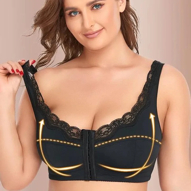 

Maternity Nursing Bra Women's Cross-Border Lace Brassiere Vest-Type Wire-Free Front Support Push-Up Underwear Shapers Top