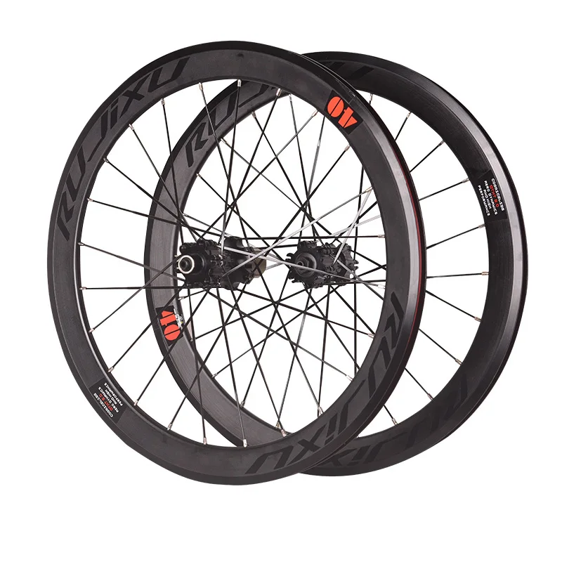 

Ultralight Bicycle Wheel 20 Inch 406/451 Carbon Fiber Mid-tube Hub 40mm 4 Bearing V Brake Disc Road Folding Bike Wheel Set WRXYH