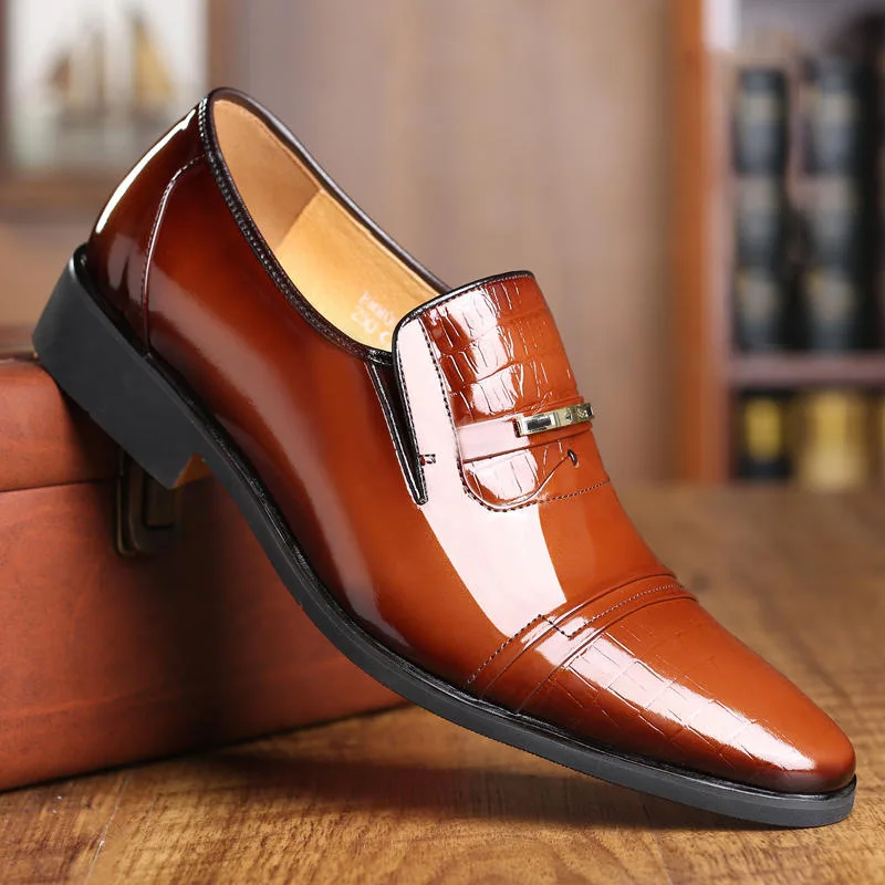

2023 Модные мужские классические туфли с градиентом цвета, кожаные туфли без шнуровки, деловые повседневные официальные туфли с острым носком для свадьбы