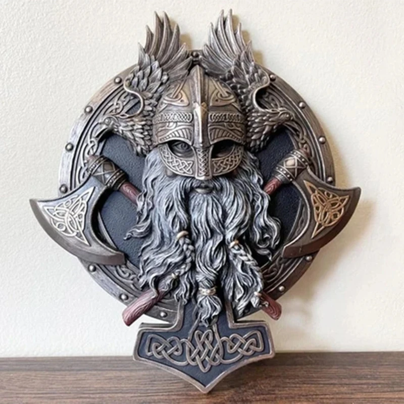 New Viking Berserker Double Axe Plaque Resin Statue Ornament Vintage Warrior Valhalla Sculpture Figurine Wall Decoration Crafts
New Viking Berserker Double Axe Plaque Resin Statue Ornament Vintage Warrior Valhalla Sculpture Figurine Wall Decoration Crafts