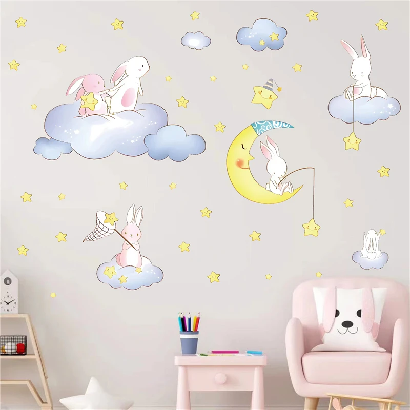 Lovely Rabbit Fishing Wandering In Sky Wall Stickers For Kids Bedroom Decoration Animals Mural Art Diy Home Decals Pvc Posters
Lovely Rabbit Fishing Wandering In Sky Wall Stickers For Kids Bedroom Decoration Animals Mural Art Diy Home Decals Pvc Posters