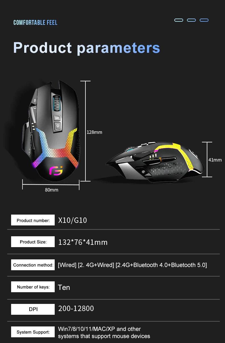 KuWfi 2.4GHz Wireless Mouse Gaming Computer 12800 DPI Mouse Gamer USB Bluetooth 5.0 RGB Rechargeable For PC Laptop Accessories KuWfi 2.4GHz Wireless Mouse Gaming Computer 12800 DPI Mouse Gamer USB Bluetooth 5.0 RGB Rechargeable For PC Laptop Accessories
