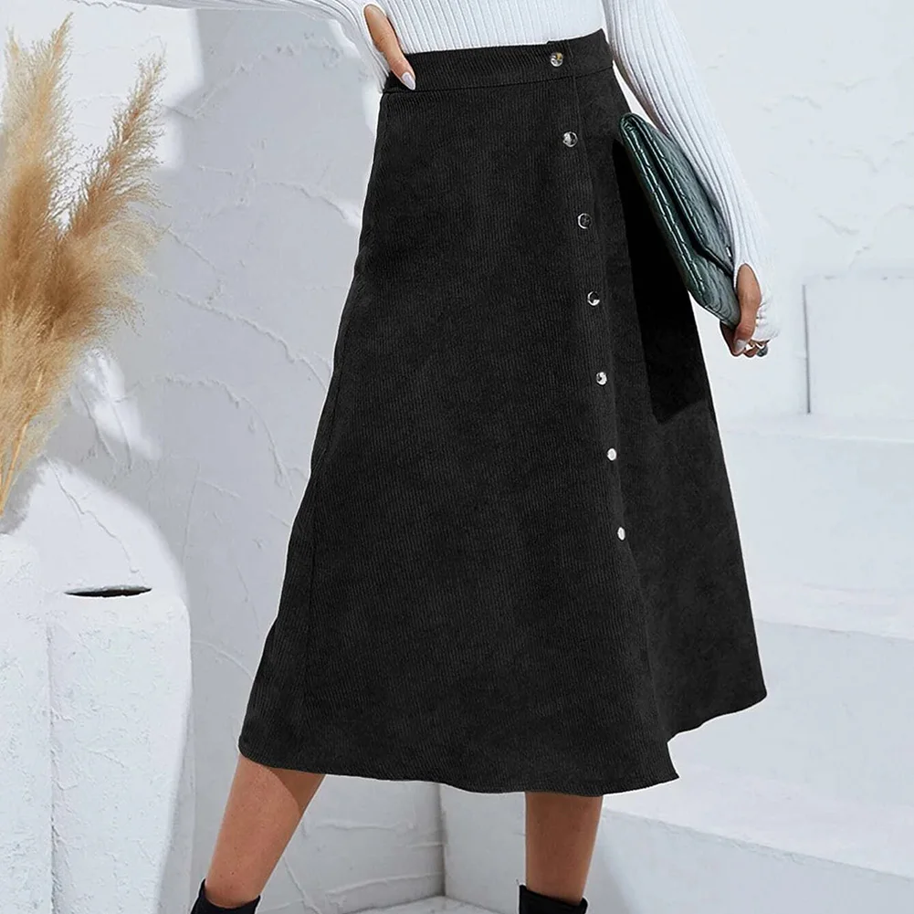 Women Autumn Winter Corduroy Solid Slim Fitting Single Breasted High Waist Long Skirt A-line Classic Casual Female Skirt
Women Autumn Winter Corduroy Solid Slim Fitting Single Breasted High Waist Long Skirt A-line Classic Casual Female Skirt