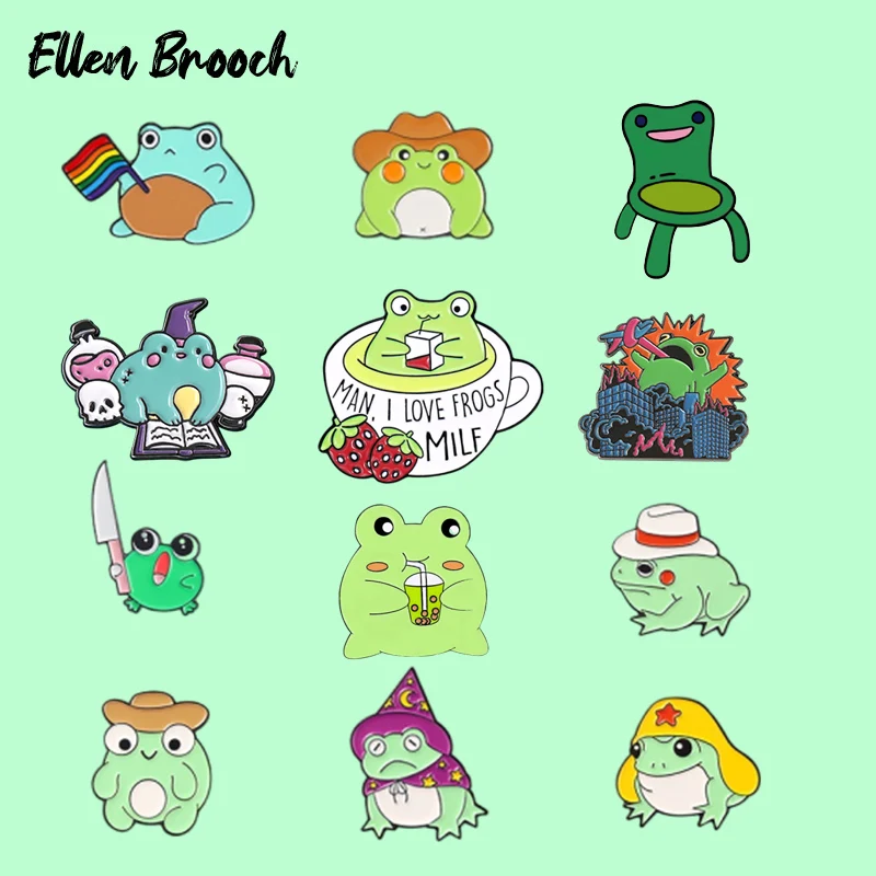 Fun Frog Enamel Pins Witch Hat Cap Knife Froggy Brooches Bag Lapel Pin Cartoon Animal Badge Jewelry Gift for Kids Friends
Fun Frog Enamel Pins Witch Hat Cap Knife Froggy Brooches Bag Lapel Pin Cartoon Animal Badge Jewelry Gift for Kids Friends