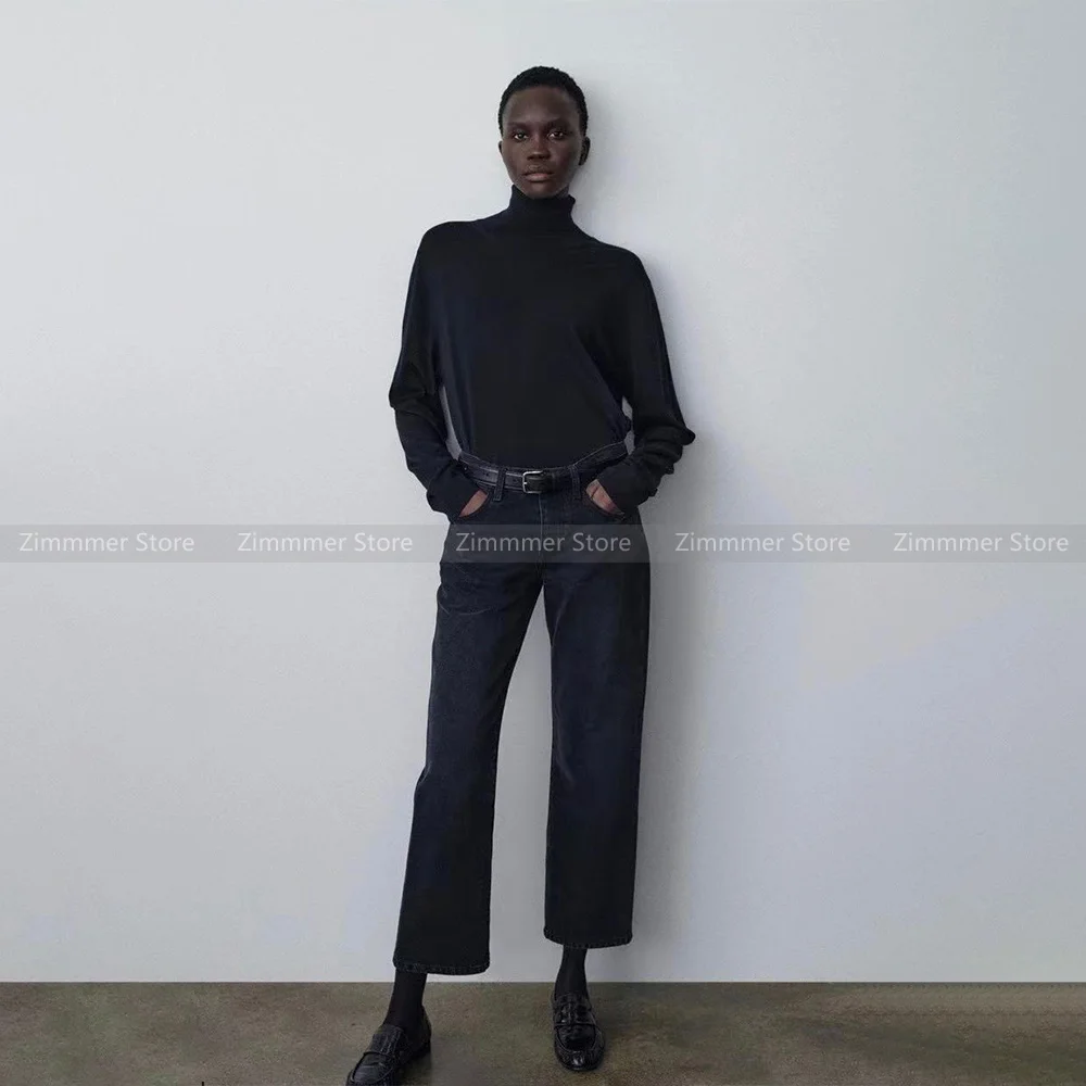 23 Women's models autumn and winter new retro nine-minute trousers high-waisted straight cotton washed dark black grey jeans
23 Women's models autumn and winter new retro nine-minute trousers high-waisted straight cotton washed dark black grey jeans