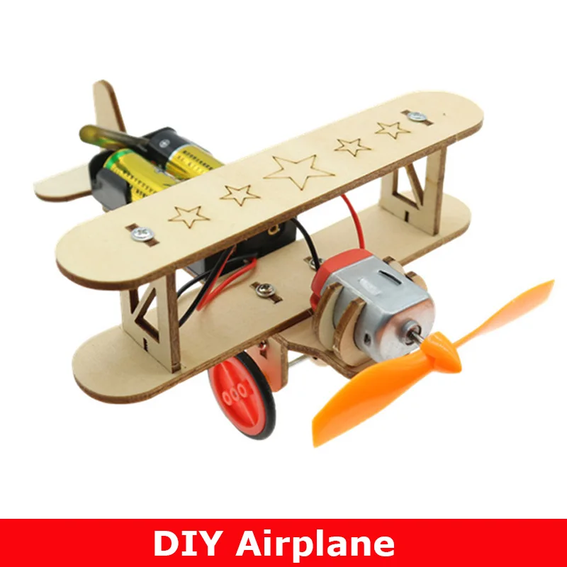 

Wooden DIY Airplane Kids Puzzles Helicopter School Projects Experiment Kits Science Toys For Children Education