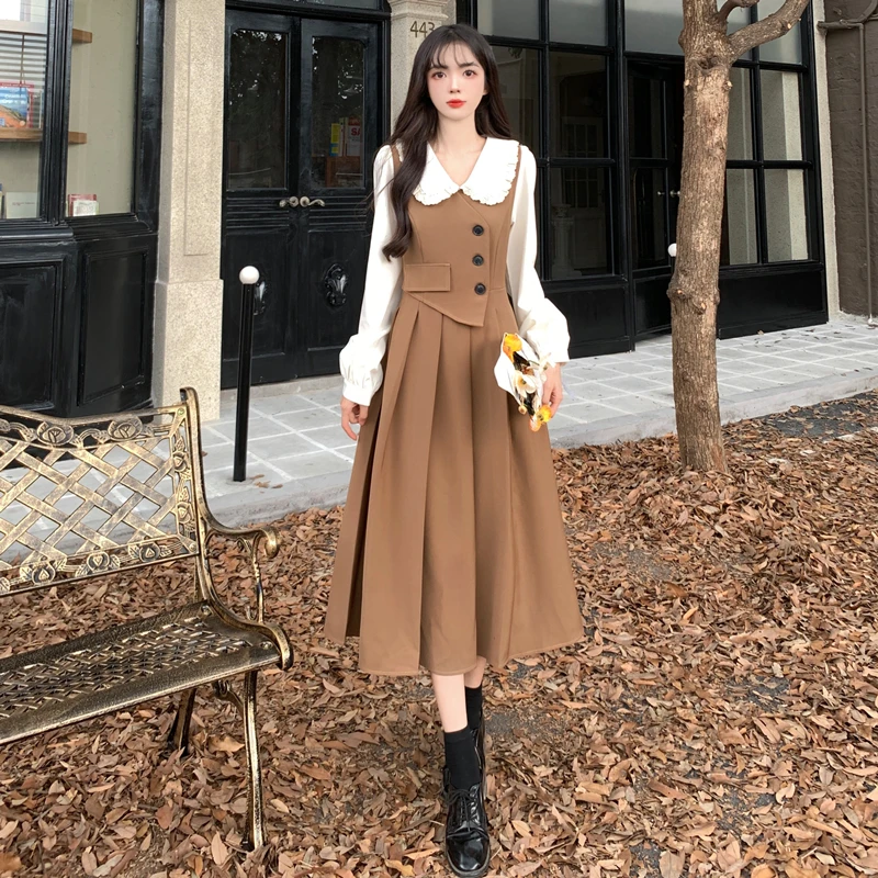 2023 New Style Doll Neck Design Feels Retro Stitching Two Piece Dress Women Free Shipping
2023 New Style Doll Neck Design Feels Retro Stitching Two Piece Dress Women Free Shipping