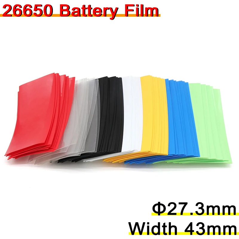 

20~500pcs 26650 Battery Film PVC Heat Shrink Tube Precut Sleeve Tubing Pipe Cover for Batteries Wrap lithium battery package