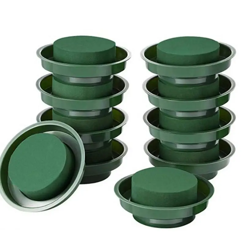 

Floral Foam Rounds In Bowls Green Round Wet Foam fake Floral Foam For Wedding Aisle Flowers Craft Tool Party Decorations