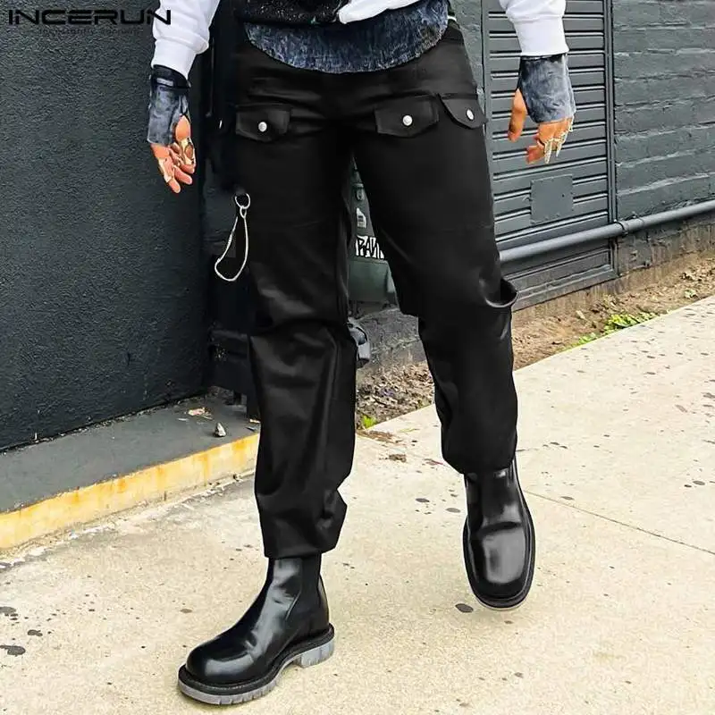 2023 Men Pants Solid Color PU Leather Elastic Waist Trousers Men Loose Joggers Pockets Streetwear Casual Pantalon S-5XL INCERUN
2023 Men Pants Solid Color PU Leather Elastic Waist Trousers Men Loose Joggers Pockets Streetwear Casual Pantalon S-5XL INCERUN