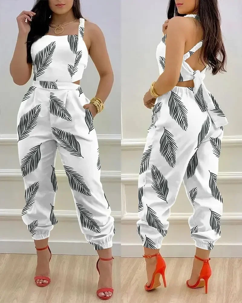 Women's Jumpsuits Long Jumpsuit Retro Printed Sleeveless Bodycon Rompers 2023 Autumn Lace-up Outfits Hollow Out Backless Clothes
Women's Jumpsuits Long Jumpsuit Retro Printed Sleeveless Bodycon Rompers 2023 Autumn Lace-up Outfits Hollow Out Backless Clothes