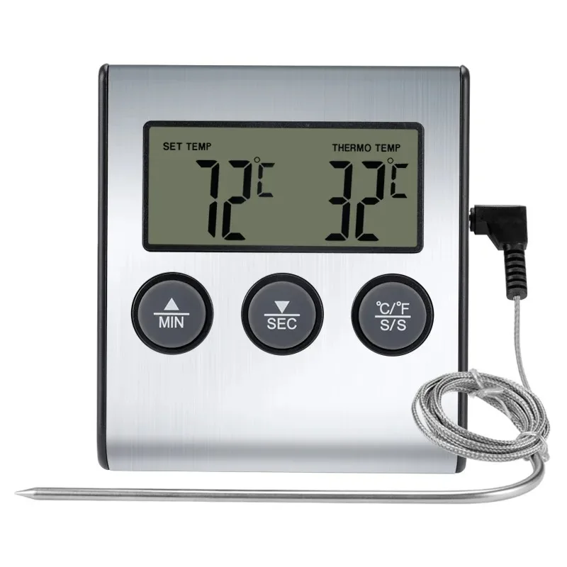 Kitchen Digital Cooking Thermometer Meat Food Temperature for Oven BBQ Grill Timer Function with Probe Heat Meter for Cooking
Kitchen Digital Cooking Thermometer Meat Food Temperature for Oven BBQ Grill Timer Function with Probe Heat Meter for Cooking