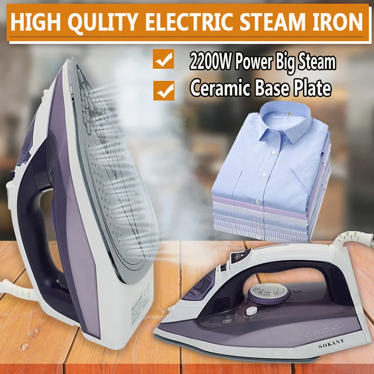 

Steam Iron for Clothes with Titanium Infused Ceramic Soleplate, 2200 Watts, Professional Grade