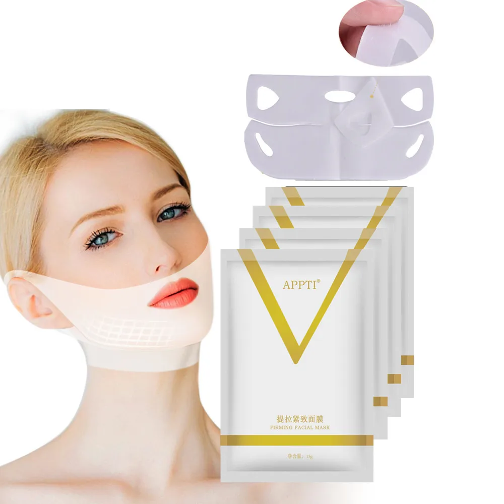 

1pcs Face Lift Slimming Mask V Line Chin Up Patch 4D Reduce Double Chin Tape Neck Firming Shape Mask US BR Dropshipping
