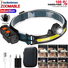 Motion Sensor COB+LED Headlamp Hands-free Zoomable Headlight USB Rechargeable 6 Modes Head Front Light with Battery
Motion Sensor COB+LED Headlamp Hands-free Zoomable Headlight USB Rechargeable 6 Modes Head Front Light with Battery