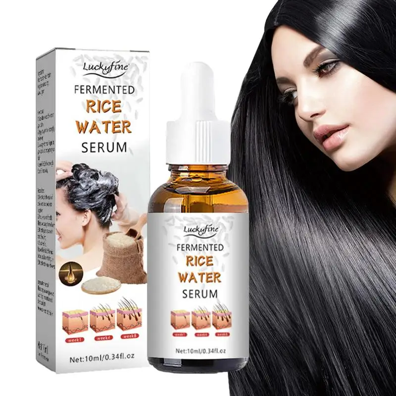 

10ml Fermented Rice Water Essential Oil For Hair Repair Growth Serum Drops Thickening Hair Products To Strengthen Hair For Home