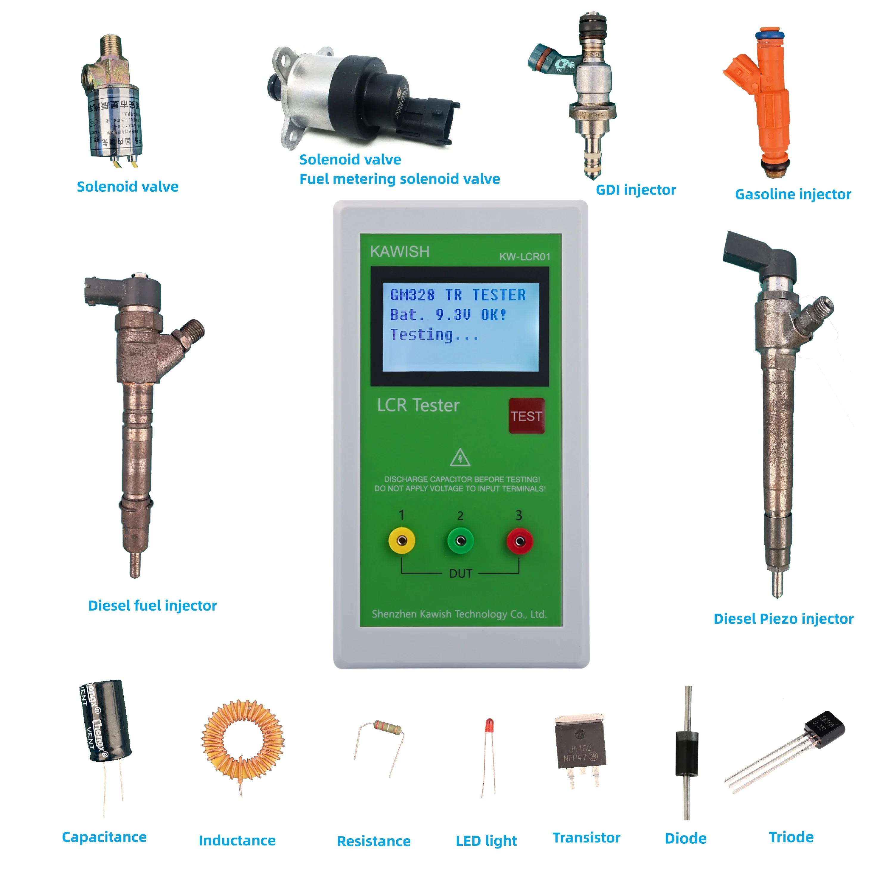 

In-built Battery LCR01 TL-200 TR LCR ESR Resistance Capacitance Inductance Tester Diesel Common Rail Piezo LCR Injectors Tester