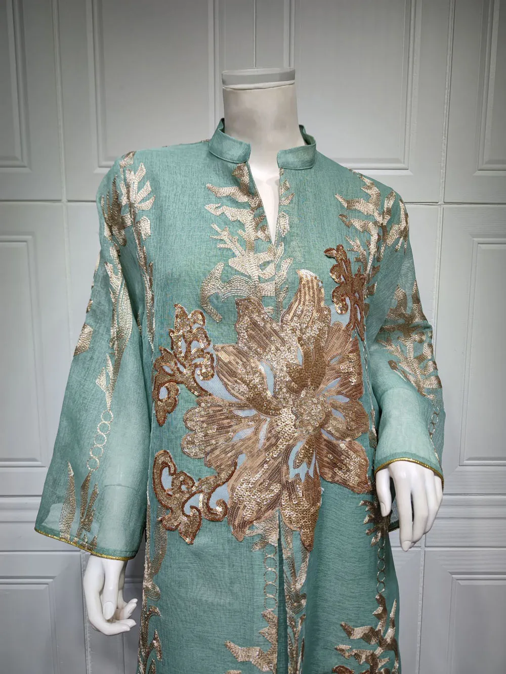 Maxi Dress Golden Sequins Embroidery Green White Abaya Woman Muslim Female Jalabiya Arabic Elegant Clothing Long Sleeves 248 Mallzona S6c04ed2ee96c4b96aa2654ef7e73c53c5 Maxi Dress Golden Sequins Embroidery Green White Abaya Woman Muslim Female Jalabiya Arabic Elegant Clothing Long Sleeves Mallzona