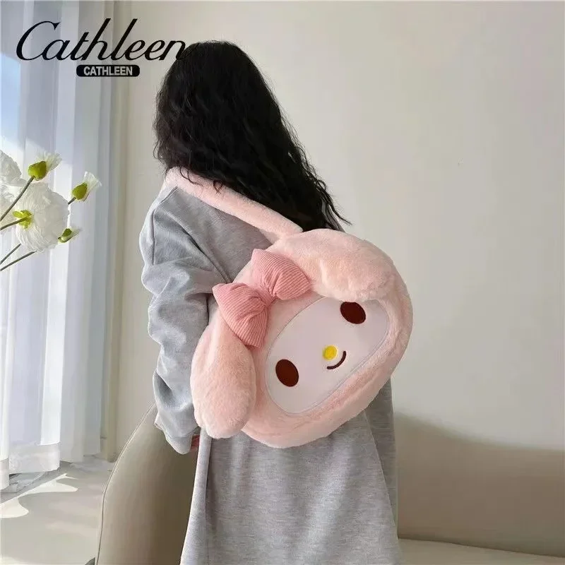 

Sanrio My Melody Kuromi Cinnamoroll Kawaii Cute Anime Cartoon Peripheral Women's Plush Fashion Handbag Holiday Gift Wholesale