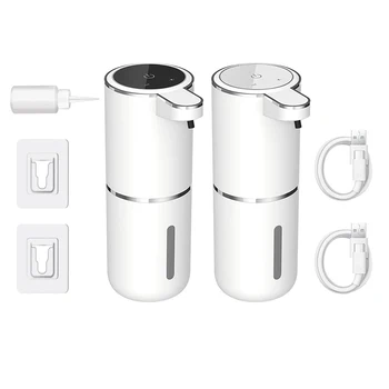 비접촉식 액체 비누 디펜서 폼, USB 벽걸이 스마트 디스플레이, 자동 적외선 센서 비누 디스펜서, 손 세척기, 380ml 상품 이미지