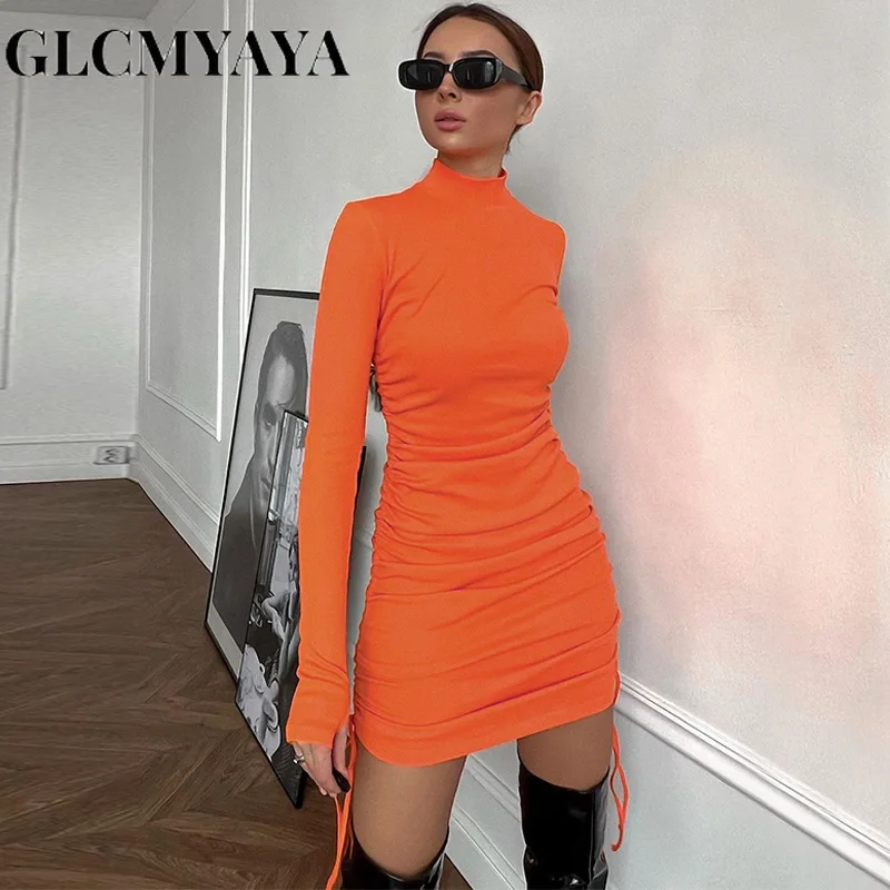 GLCMYAYA Women Streetwear Long Sleeve Side Draw String Folds Bodycon Dress 2023 Fashion Casual O-Neck Solid Hip Wrap Dresses
GLCMYAYA Women Streetwear Long Sleeve Side Draw String Folds Bodycon Dress 2023 Fashion Casual O-Neck Solid Hip Wrap Dresses