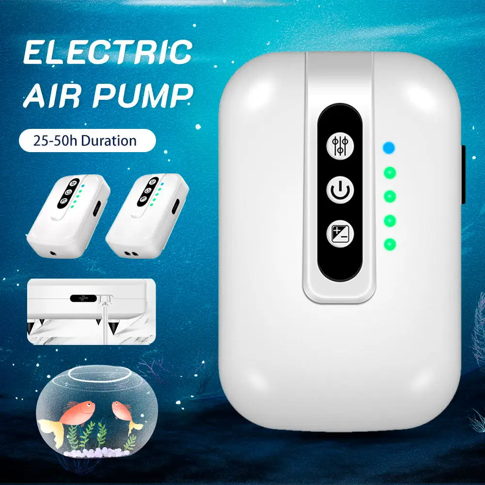 Double Hole Rechargeable Fishing Oxygen Pump 2 Mode 25H/50H Air Pump 30-100L Aquarium Fish Tank Outlet Air Pump For Outdoor Fish
Double Hole Rechargeable Fishing Oxygen Pump 2 Mode 25H/50H Air Pump 30-100L Aquarium Fish Tank Outlet Air Pump For Outdoor Fish