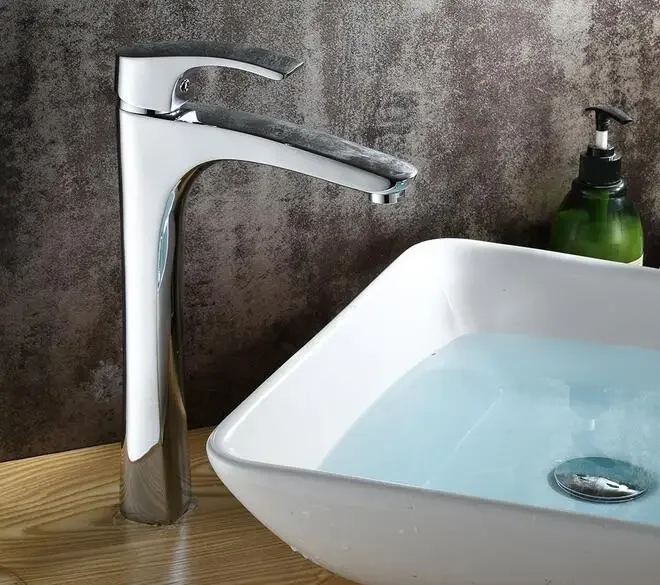 

Vidric Deck mounted Chrome Brass Waterfall Bathroom Basin Faucet single handle Washbasin faucets bathroom mixer tap