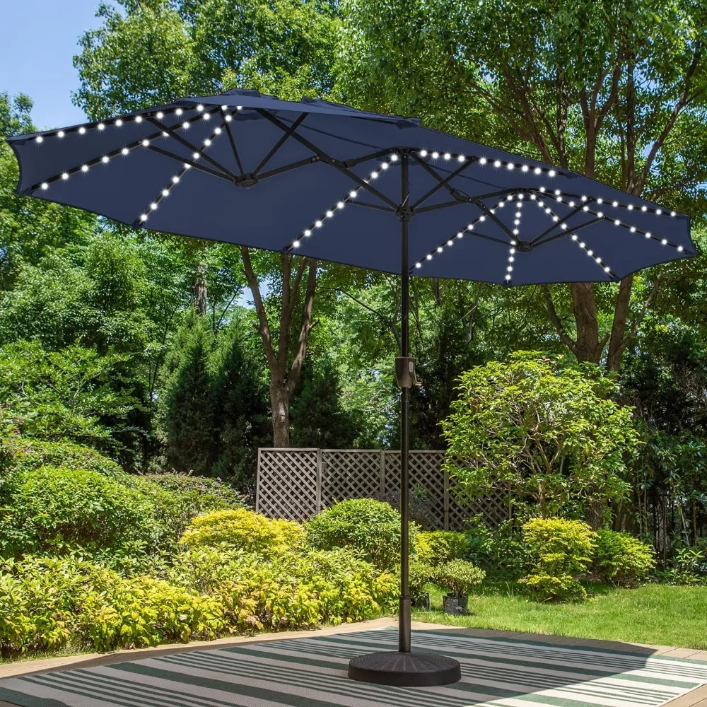 13ft Large Patio Umbrella with Solar Lights, Double-Sided Outdoor Market Rectangle Umbrella with 120 PCS LED Light
13ft Large Patio Umbrella with Solar Lights, Double-Sided Outdoor Market Rectangle Umbrella with 120 PCS LED Light