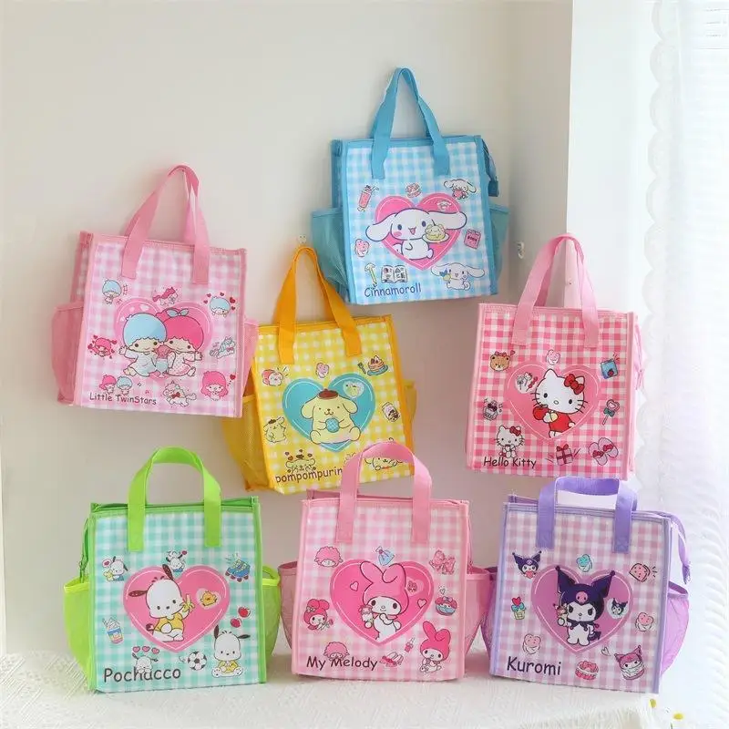 Hello Kittys Kawaii Sanrios Cartoon Lunch Box Bag Kuromi Cinnamoroll High Capacity Girl Heart Water Proof Insulation Bento Bag
Hello Kittys Kawaii Sanrios Cartoon Lunch Box Bag Kuromi Cinnamoroll High Capacity Girl Heart Water Proof Insulation Bento Bag