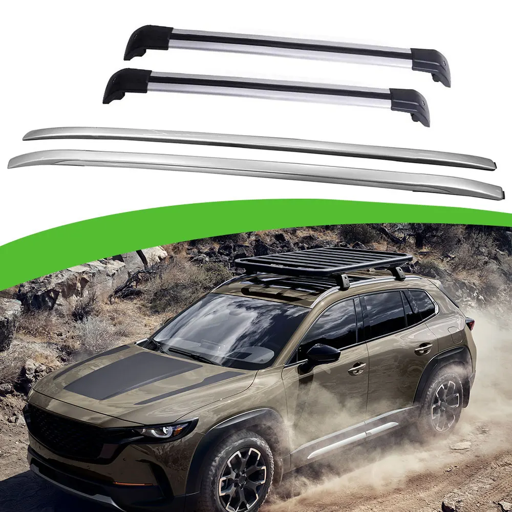 

4Pcs Aluminum Fits for Mazda CX-50 2022 2023 2024 Roof Rail Racks Side Rail Bar Crossbar Cross Bar